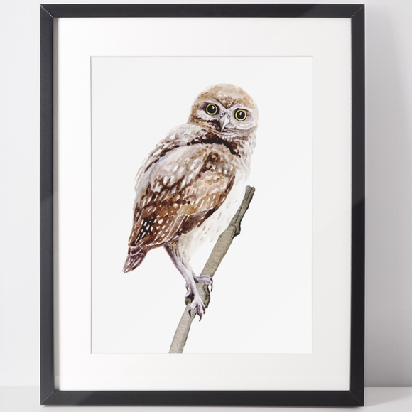 Owl Wall Art Watercolor Illustration Print Poster Card Unframed - Picture 2 of 7